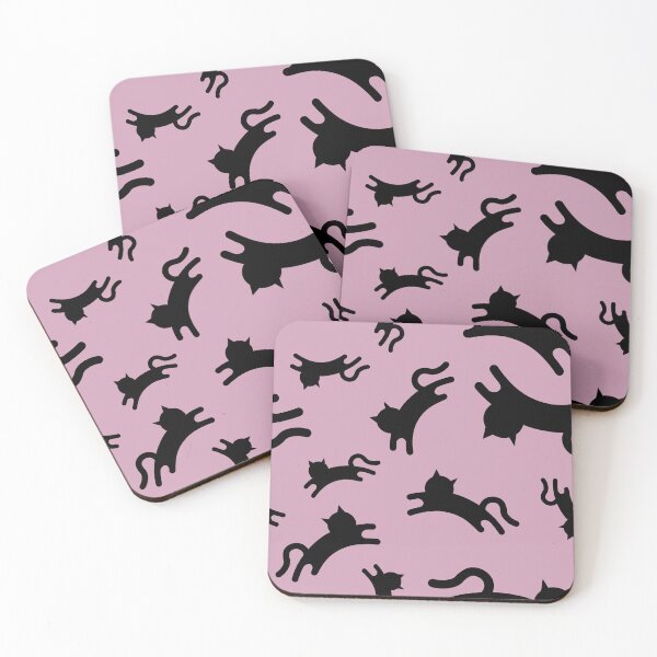 Item preview, Three-Legged Cats (Black on Pink) designed and sold by Smol Poro.