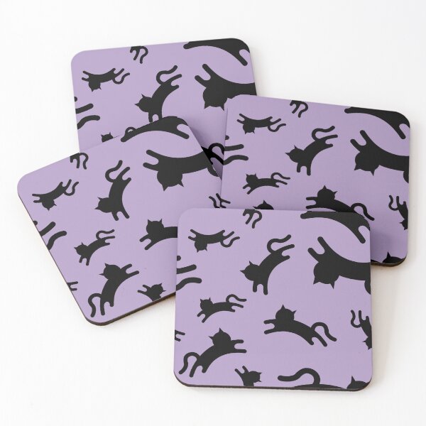 Item preview, Three-Legged Cats (Black on Purple) designed and sold by Smol Poro.