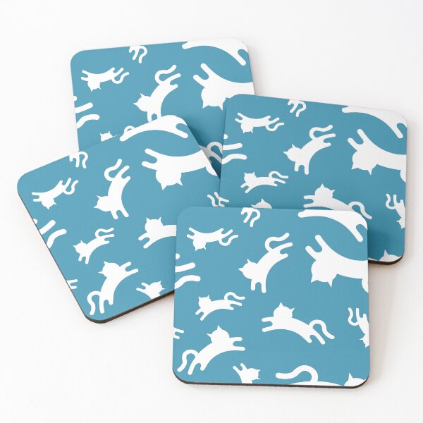 Item preview, Three-Legged Cats (White on Blue) designed and sold by Smol Poro.
