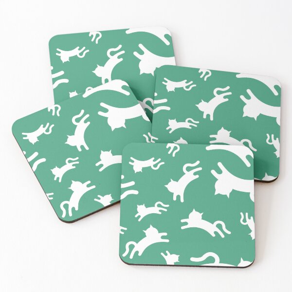 Item preview, Three-Legged Cats (White on Green) designed and sold by Smol Poro.