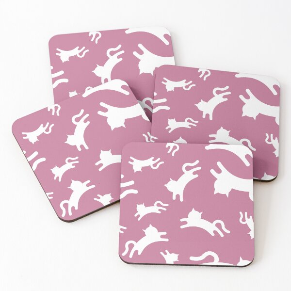 Item preview, Three-Legged Cats (White on Pink) designed and sold by Smol Poro.