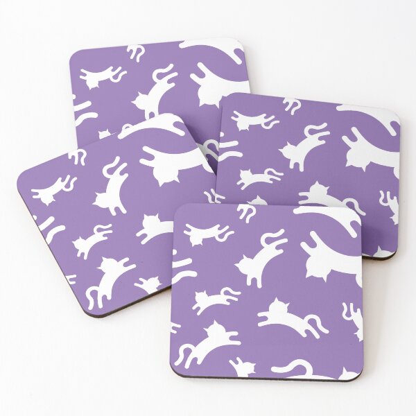 Item preview, Three-Legged Cats (White on Purple) designed and sold by Smol Poro.