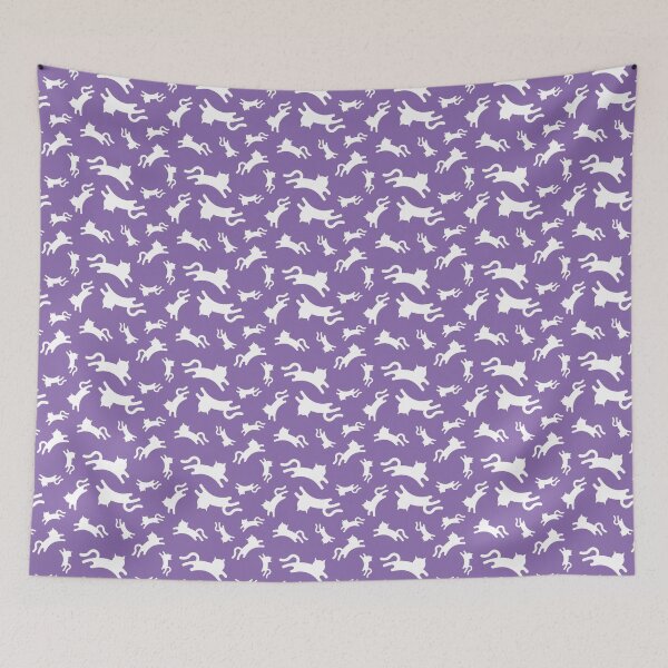 Item preview, Three-Legged Cats (White on Purple) designed and sold by Smol Poro.