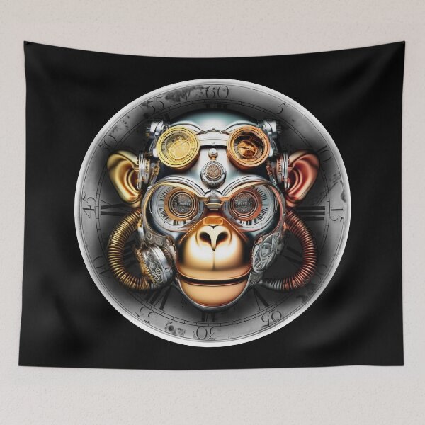 Item preview, Steampunk retro style Chimpanzee monkey designed and sold by Drone-tees.
