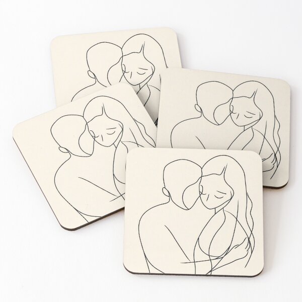 Item preview, Couple in line art embrace designed and sold by anytka.