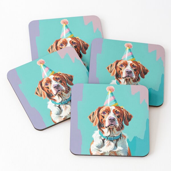 Item preview, Brittany Dog Birthday Art designed and sold by Bow Wow Pop Art.