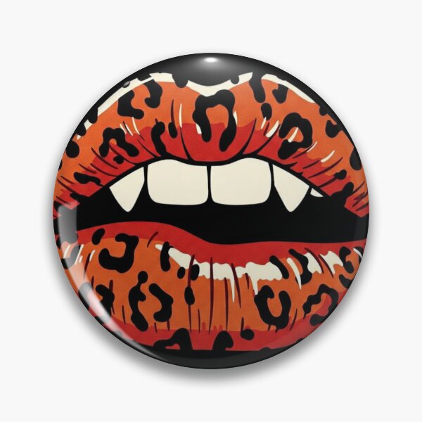 Item preview, Vampire leopard print lips designed and sold by Tw1nsAIArt.