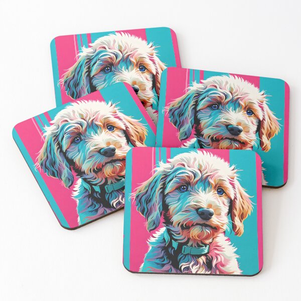 Artikelvorschau, Golden Doodle Welpen Kunst entworfen und verkauft von Bow Wow Pop Art.