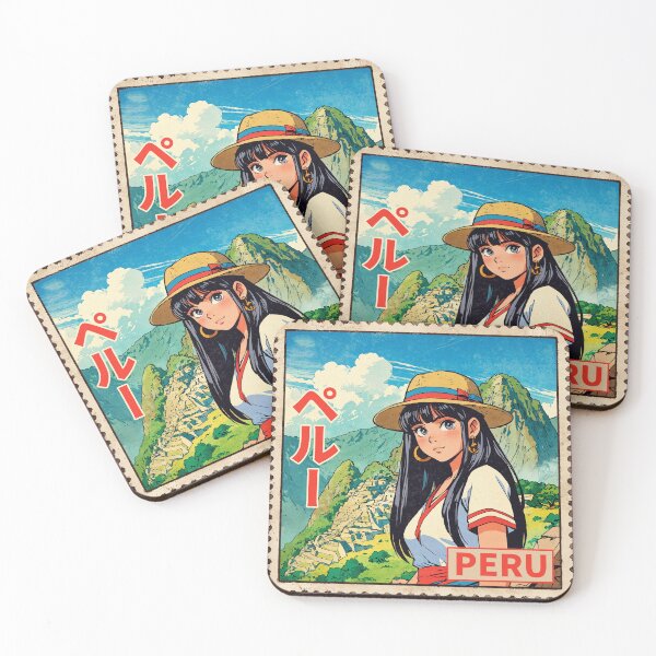 Item preview, Peru Country Pretty Peruvian Anime Girl 80s Retro Aesthetic Vintage Cultural Postage Stamp designed and sold by onlyanimevibes.