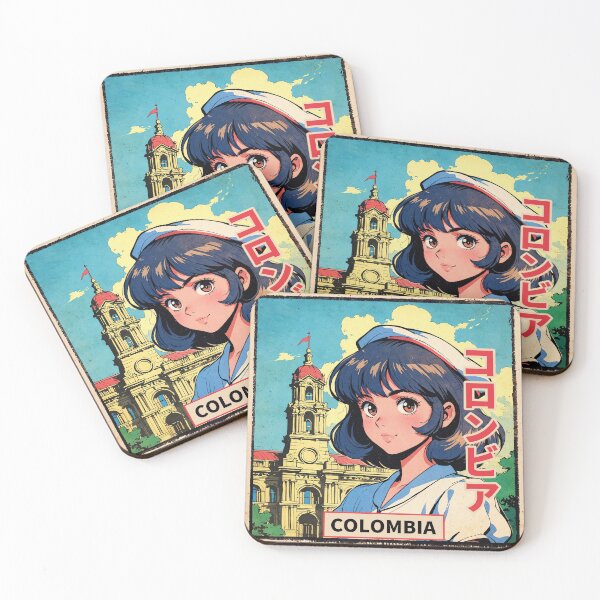 Item preview, Colombia Country Pretty Kawaii Anime Girl 80s Retro Aesthetic Vintage Cultural Postage Stamp designed and sold by onlyanimevibes.