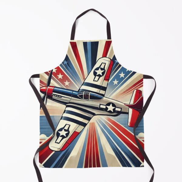 Item preview, "Art Deco WWII Fighter Plane – Vintage Aviation Poster with American Patriotism" designed and sold by ilconte87.