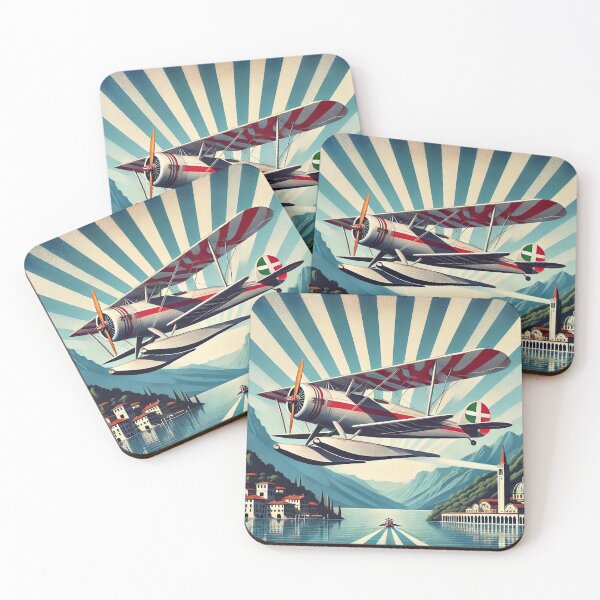 Item preview, Art Deco Italian Racing Seaplane – Vintage Aviation Poster designed and sold by ilconte87.