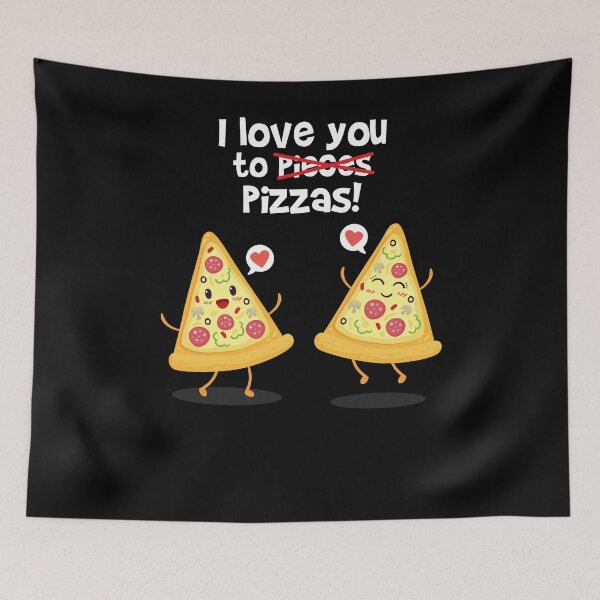 Artikelvorschau, Ich liebe dich zu Stücken Ich meinte PIZZAS! Hoppla lustiger Fehler entworfen und verkauft von SassyYetClassy.