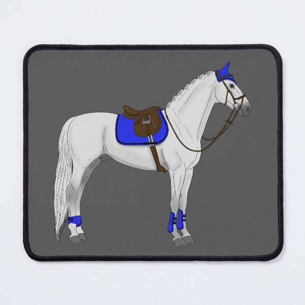 Item preview, White Hunter Jumper Horse with Blue Accessories designed and sold by DappledMoon.