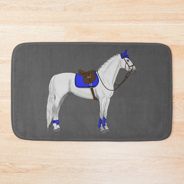 Item preview, White Hunter Jumper Horse with Blue Accessories designed and sold by DappledMoon.