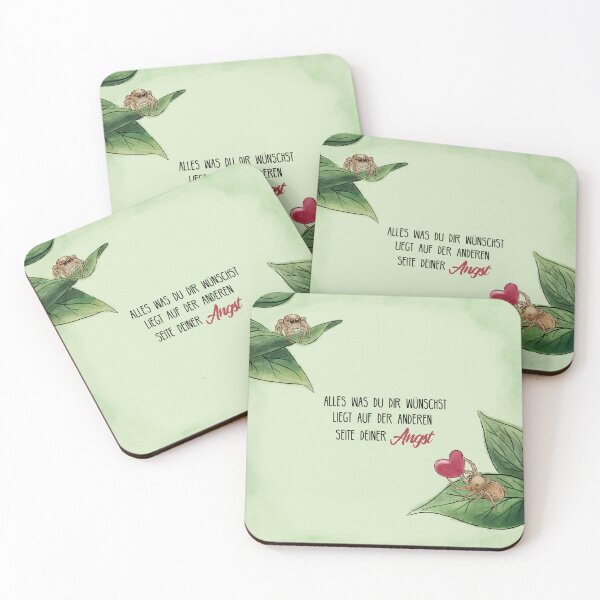 Item preview, Inspirational saying for more courage with cute spiders designed and sold by InkofNocturna.
