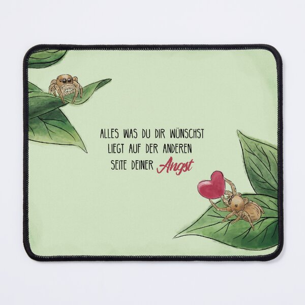 Item preview, Inspirational saying for more courage with cute spiders designed and sold by InkofNocturna.