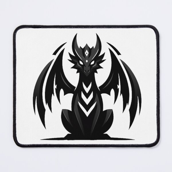 Artikelvorschau, Minimalistisches Schwarzes Drachen-Sticke entworfen und verkauft von BrightNook.