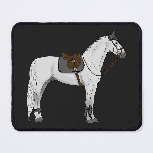 Item preview, White Hunter Jumper Horse with Gray Accessories designed and sold by DappledMoon.