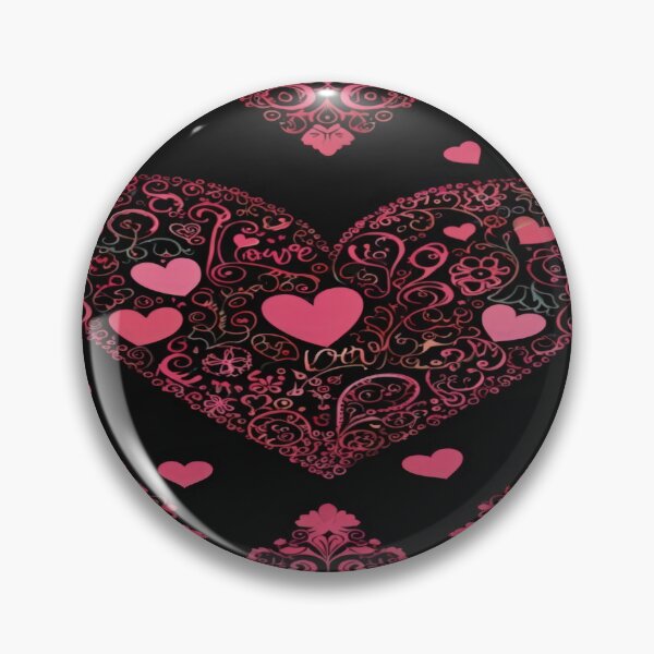 Item preview, valentines art pattern Pink heart on black background Design ,valentine heart ,heart pattern,Valentines Day Pattern,valentines wallpaper designed and sold by Expressions-Sel.