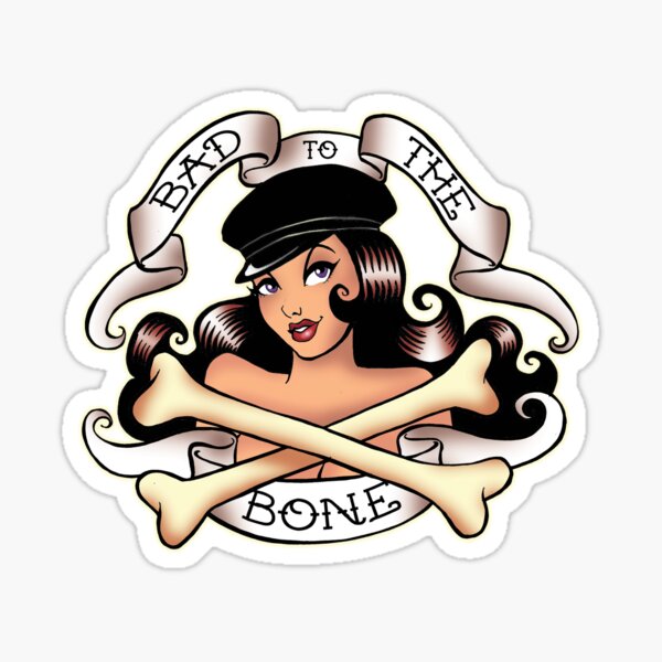 sticker autocollant stickers pinup yamaha girls moto bleu
