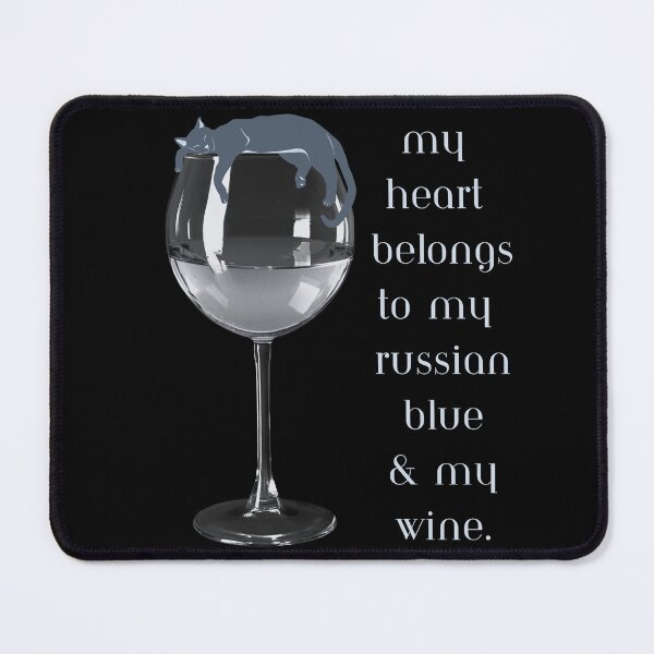 Item preview, Russian Blue Cat & Wine designed and sold by PurrfectionMeow.