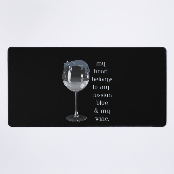 Item preview, Russian Blue Cat & Wine designed and sold by PurrfectionMeow.