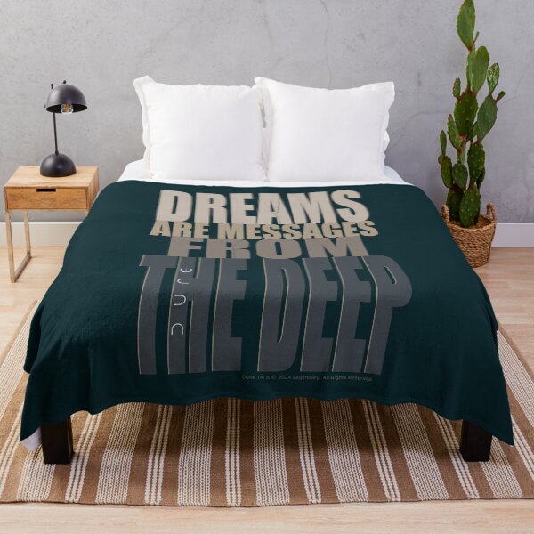 Item preview, DUNE. Dreams Are Messages From The Deep (dark navy blue background) designed and sold by bekksa.