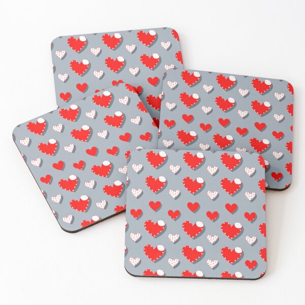 Item preview, valentines art pattern Red and white hearts on a gray background Design ,valentine hearts ,Valentines Day Pattern,valentines wallpaper designed and sold by Expressions-Sel.