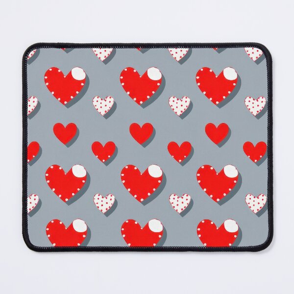 Item preview, valentines art pattern Red and white hearts on a gray background Design ,valentine hearts ,Valentines Day Pattern,valentines wallpaper designed and sold by Expressions-Sel.