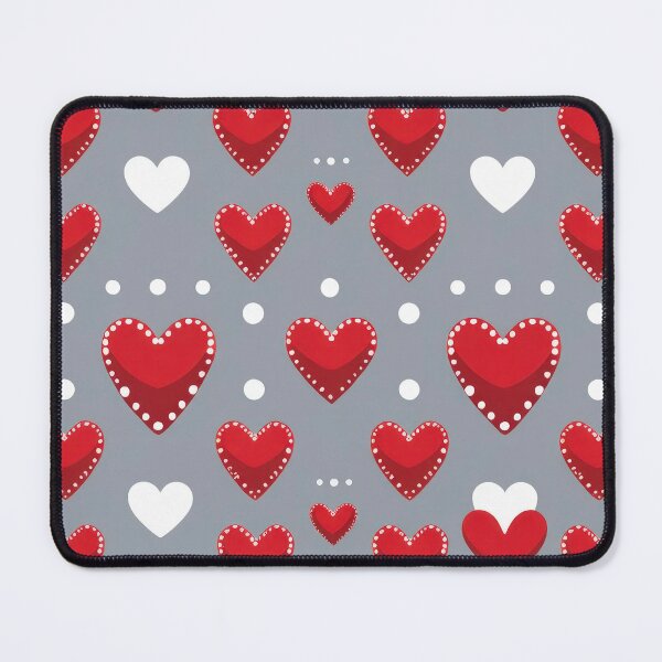 Item preview, valentines art pattern Red and white hearts on a gray background Design ,valentine hearts ,Valentines Day Pattern,valentines wallpaper designed and sold by Expressions-Sel.