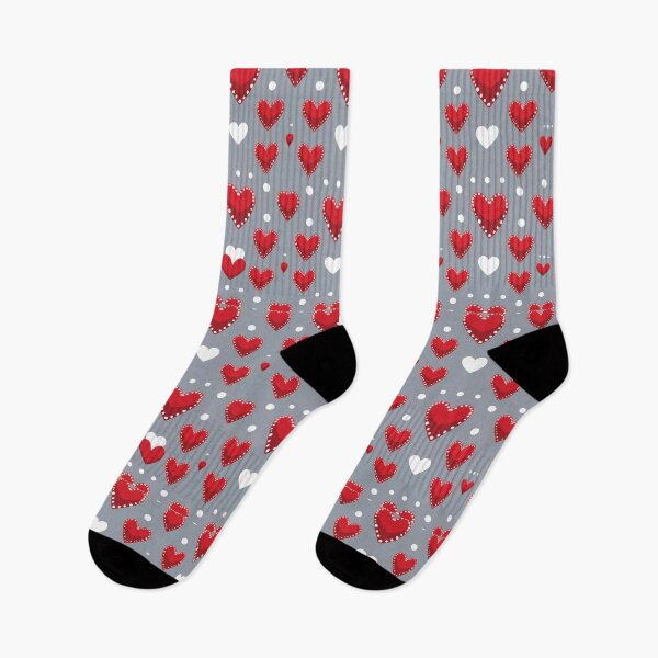 Item preview, valentines art pattern Red and white hearts on a gray background Design ,valentine hearts ,Valentines Day Pattern,valentines wallpaper designed and sold by Expressions-Sel.