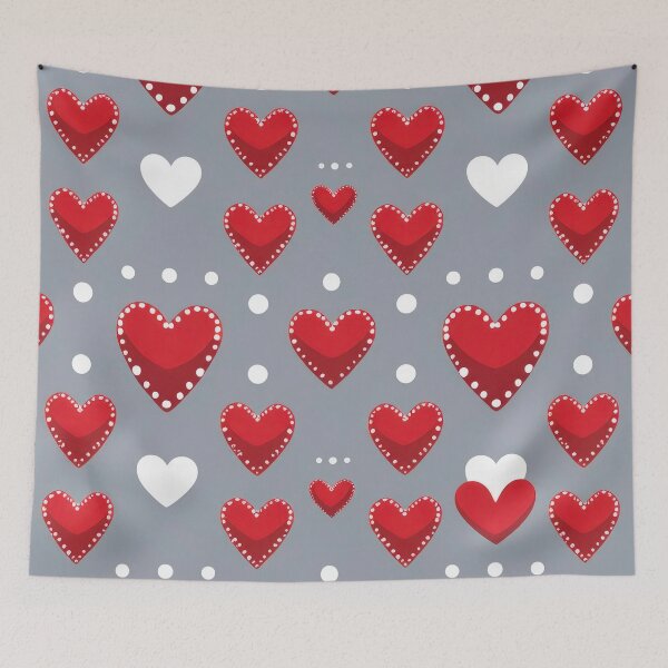 Item preview, valentines art pattern Red and white hearts on a gray background Design ,valentine hearts ,Valentines Day Pattern,valentines wallpaper designed and sold by Expressions-Sel.