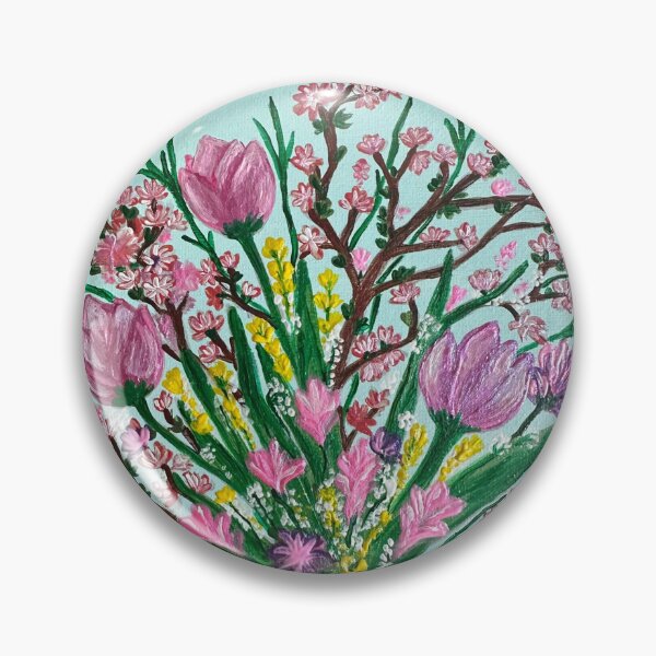 Item preview, Multi flower sparkly bouquet with tulips and blossoms designed and sold by zenflowcreative.