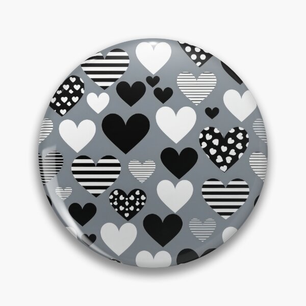 Item preview, valentines art pattern black and white hearts on a gray background Design ,valentine hearts ,Valentines Day Pattern,valentines wallpaper designed and sold by Expressions-Sel.