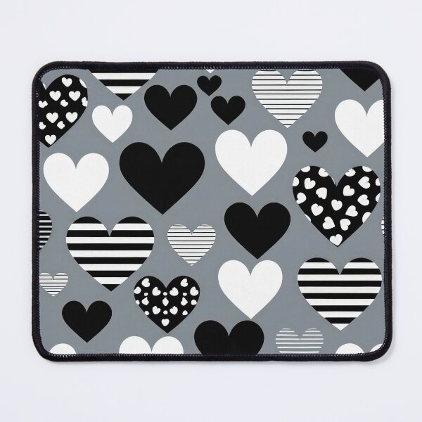 Item preview, valentines art pattern black and white hearts on a gray background Design ,valentine hearts ,Valentines Day Pattern,valentines wallpaper designed and sold by Expressions-Sel.