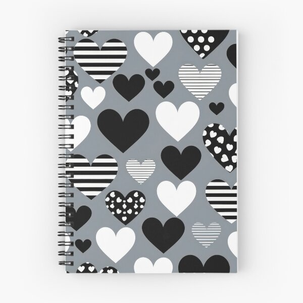 Item preview, valentines art pattern black and white hearts on a gray background Design ,valentine hearts ,Valentines Day Pattern,valentines wallpaper designed and sold by Expressions-Sel.