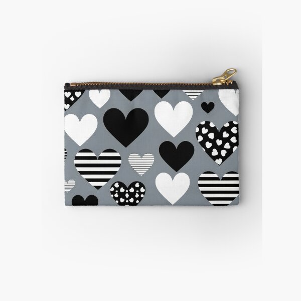 Item preview, valentines art pattern black and white hearts on a gray background Design ,valentine hearts ,Valentines Day Pattern,valentines wallpaper designed and sold by Expressions-Sel.