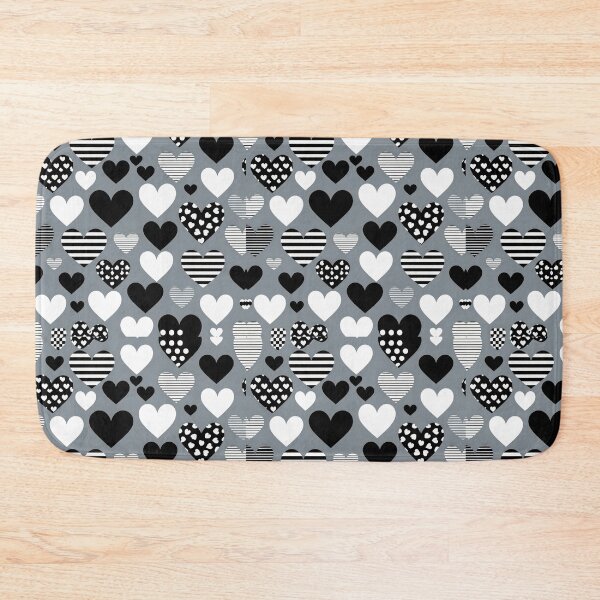 Item preview, valentines art pattern black and white hearts on a gray background Design ,valentine hearts ,Valentines Day Pattern,valentines wallpaper designed and sold by Expressions-Sel.