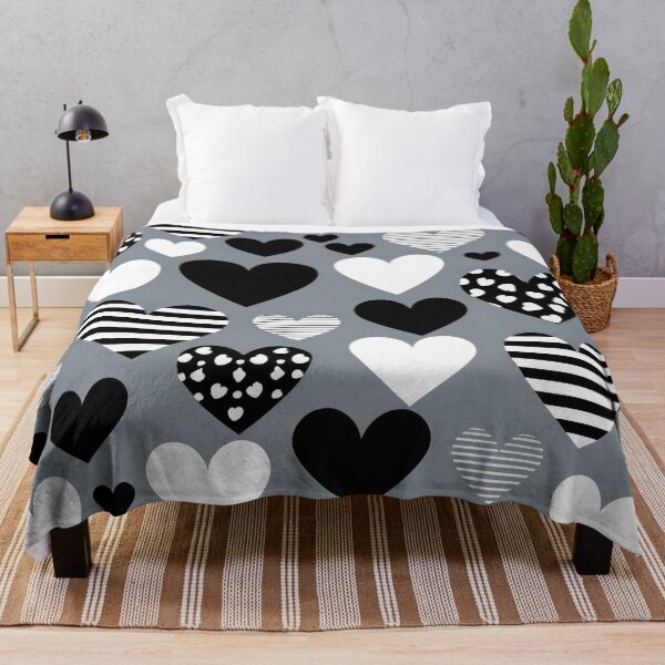 Item preview, valentines art pattern black and white hearts on a gray background Design ,valentine hearts ,Valentines Day Pattern,valentines wallpaper designed and sold by Expressions-Sel.