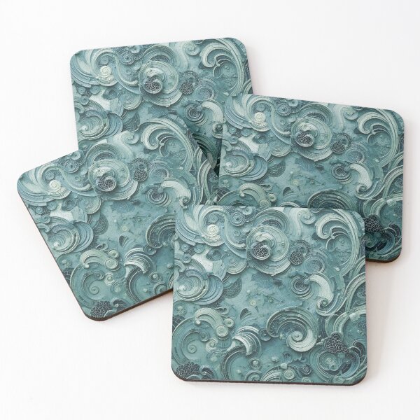 Item preview, Abstract texture in turquoise curves designed and sold by oblik.
