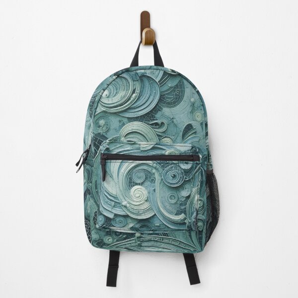 Item preview, Abstract texture in turquoise curves designed and sold by oblik.