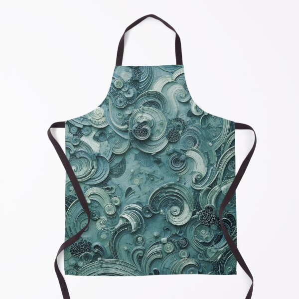 Item preview, Abstract texture in turquoise curves designed and sold by oblik.