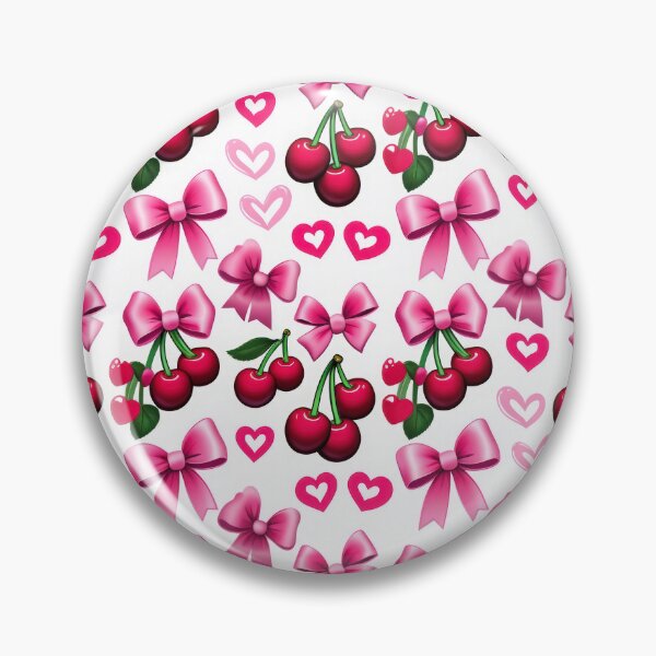 Item preview, valentines art pattern Cherries and ribbons Design ,valentine Cherries , Valentines Day Pattern,valentines wallpaper designed and sold by Expressions-Sel.
