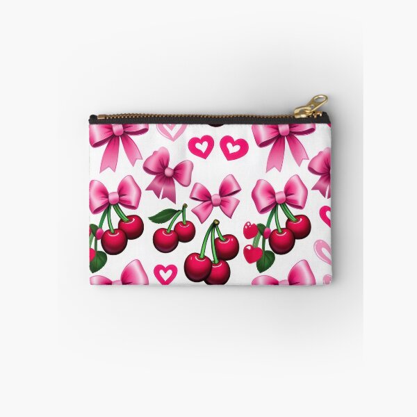 Item preview, valentines art pattern Cherries and ribbons Design ,valentine Cherries , Valentines Day Pattern,valentines wallpaper designed and sold by Expressions-Sel.