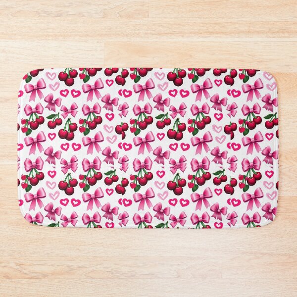 Item preview, valentines art pattern Cherries and ribbons Design ,valentine Cherries , Valentines Day Pattern,valentines wallpaper designed and sold by Expressions-Sel.