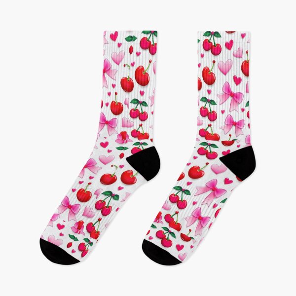 Item preview, valentines art pattern Cherries and ribbons Design ,valentine ribbons , Valentines Day Pattern,valentines wallpaper designed and sold by Expressions-Sel.