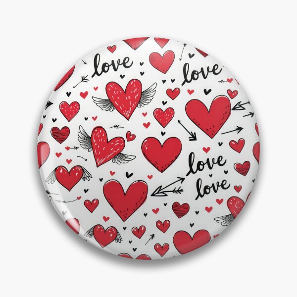 Item preview, valentines art pattern Red hearts with wings on white background Design ,valentine hearts , Valentines Day Pattern,valentines wallpaper designed and sold by Expressions-Sel.