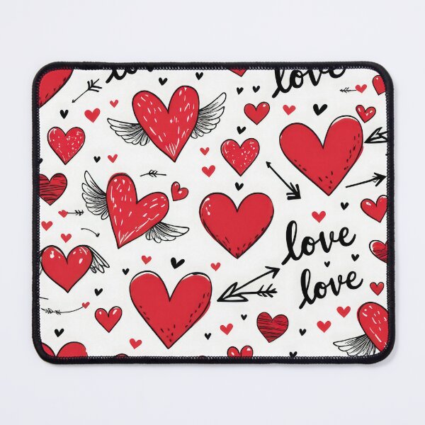 Item preview, valentines art pattern Red hearts with wings on white background Design ,valentine hearts , Valentines Day Pattern,valentines wallpaper designed and sold by Expressions-Sel.