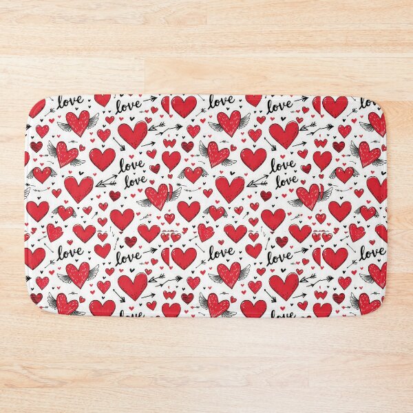 Item preview, valentines art pattern Red hearts with wings on white background Design ,valentine hearts , Valentines Day Pattern,valentines wallpaper designed and sold by Expressions-Sel.